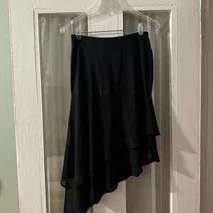 Stunning Sonia Fortuna Black Chiffon Asymmetrical Skirt Italian Size 42